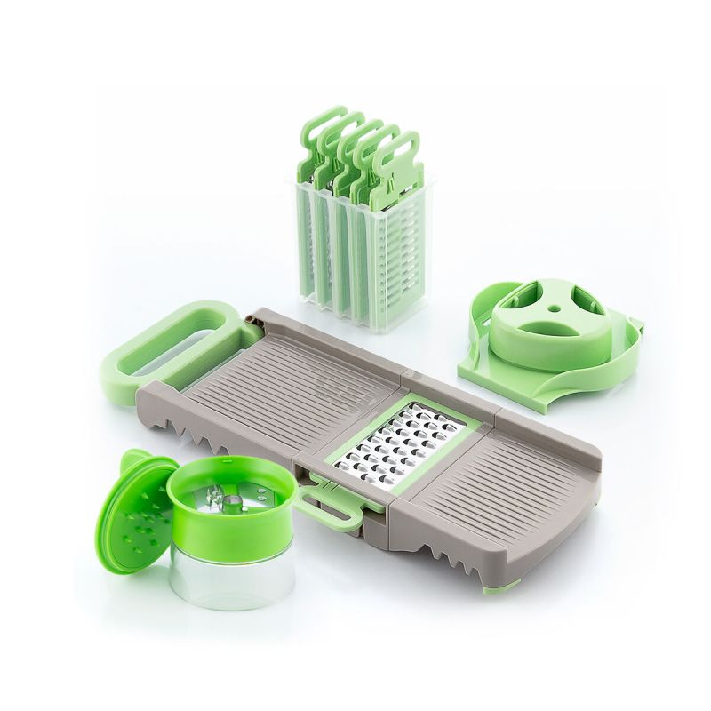 Pack Coupe Légumes en Spirale et Mandoline-Râpe Pliable 6 en 1 InnovaGoods