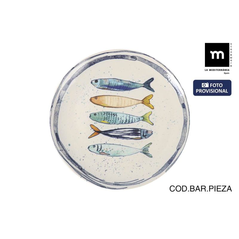 Assiette plate La Mediterránea Peixe Ø 26 cm (6 Unités)