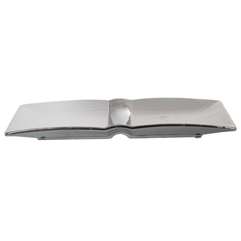 Centre de Table Alexandra House Living Blanc Argenté Céramique 31 x 14 x 3 cm