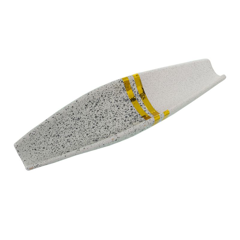 Centre de Table Alexandra House Living Blanc Argenté Céramique 35 x 11 x 5 cm