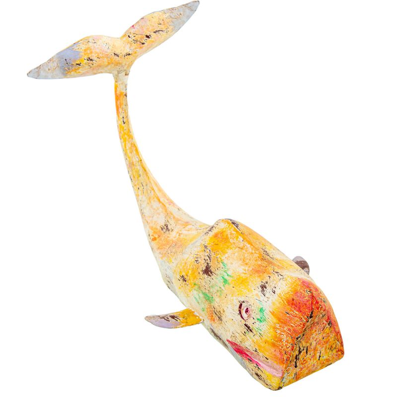 Figurine Décorative Alexandra House Living Jaune Baleine Fer