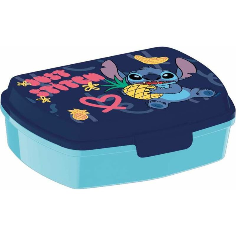 Boîte à Sandwich Stitch Sweet Bleu Lila Polyester Rectangulaire 17 x 5,6 x 13,3 cm