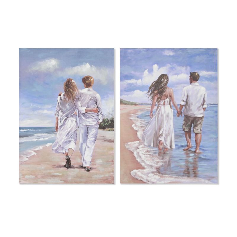 Toile Home ESPRIT Toile Bois MDF 70 x 3 x 100 cm