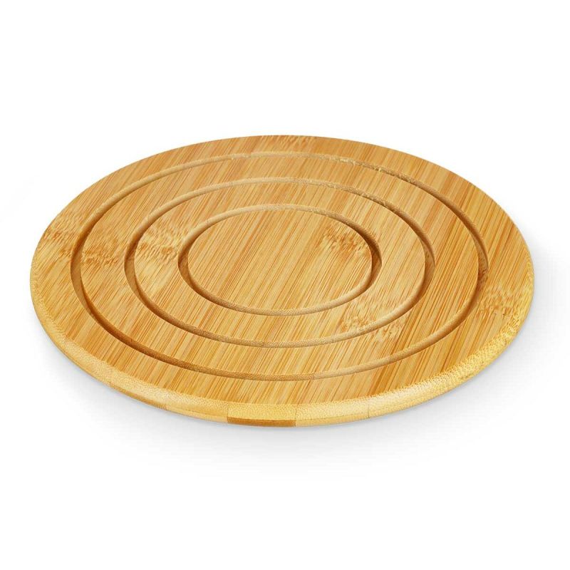 Salvamantel Kinvara Natural Bambú Redondo 19 x 1 x 19 cm (24 Unidades)