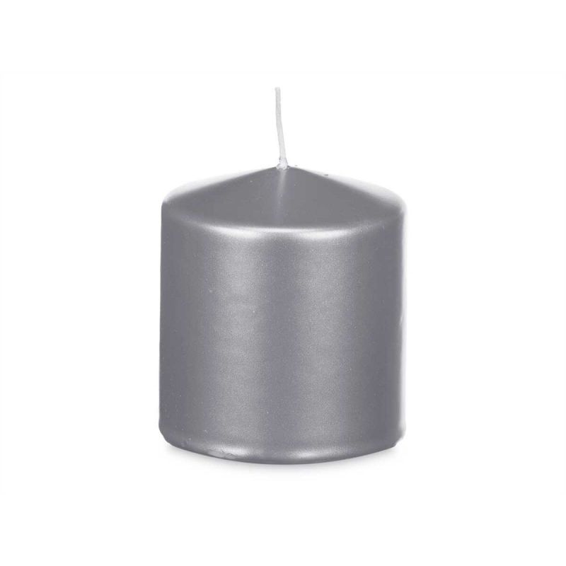 Bougie Acorde Argenté 9 x 10 x 9 cm (12 Unités)