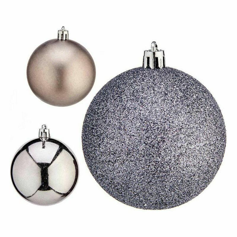 Lot de boules de Noël Krist+ Argenté Plastique Ø 7 cm (12 Unités)