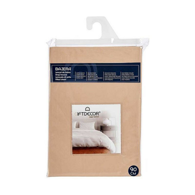 Drap housse Gift Decor Beige 90 cm (12 Unités)