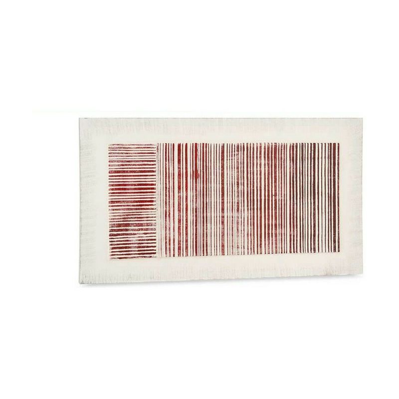Toile Gift Decor Blanc Rose Rayures Avec relief 110 x 60 x 2,5 cm (2 Unités)