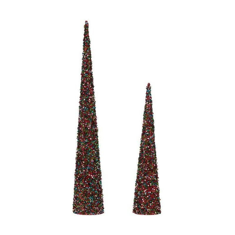 Décorations de Noël Krist+ Bleu Fuchsia Paillettes Noël 9,5 x 60 x 9,5 cm Cônes