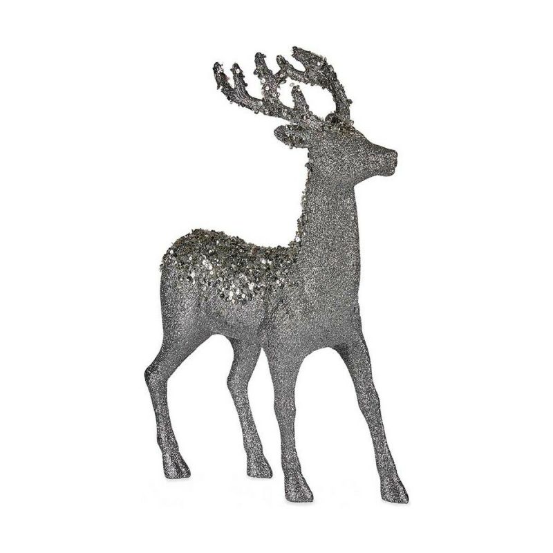 renne de noël Krist+ Blanc Argenté Argent Renne 15 x 45 x 30 cm
