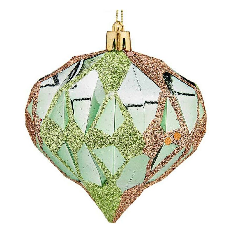 Boules de Noël Krist+ Vert Plastique Diamant Ø 8 cm 6 Unités