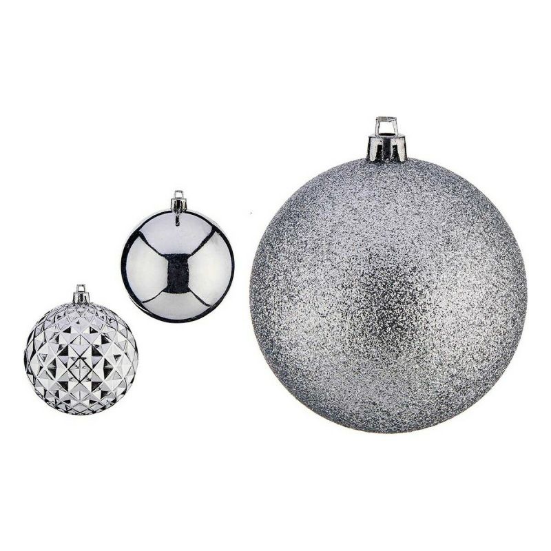 Boules de Noël Krist+ Argenté PVC Ø 8 cm 3 Unités