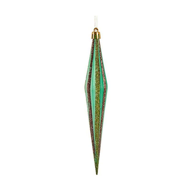 Adorno Navideño Krist+ Rojo Verde Dorado 3 x 8,5 x 19 cm Alargado