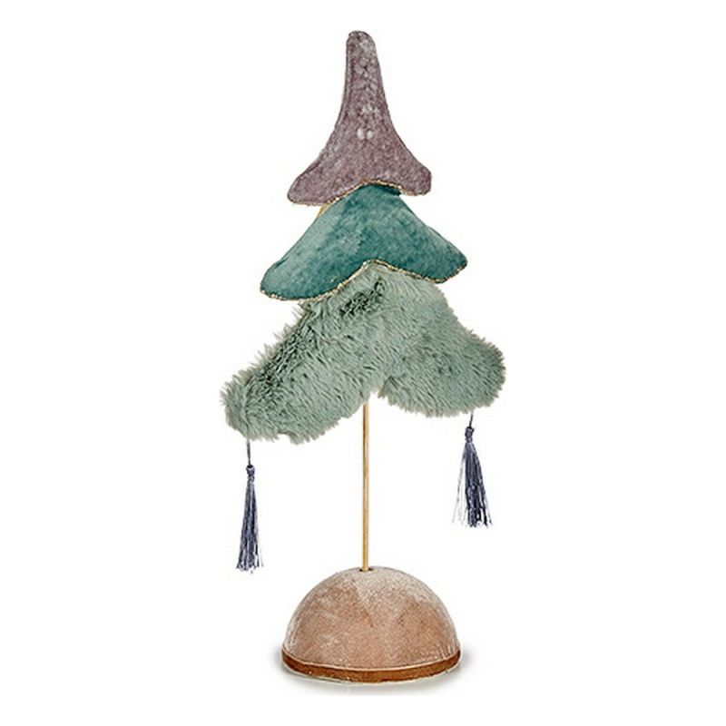 Sapin de Noël Krist+ Bleu Multicouleur Turquoise Argenté Argent Polyester Bois 12 x 43 x 22 cm 22 x 43 x 12 cm
