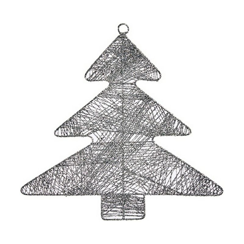 Adorno Navideño Krist+ Plateado Metal Plástico Árbol de Navidad 36,7 x 0,2 x 37,5 cm
