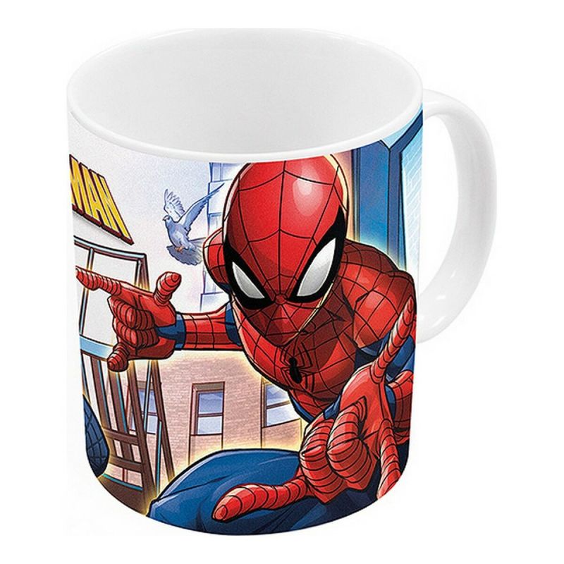Tasse mug Spider-Man Great power Bleu Rouge Céramique 350 ml