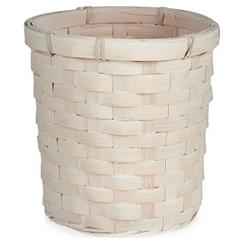 Cache-pot Gift Decor Blanc PVC Bambou 17 x 15 x 17 cm Rond