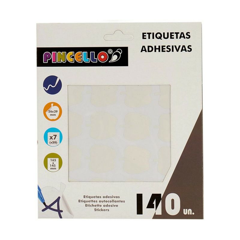 Étiquettes adhésives Pincello Blanc 17 x 4 x 19 cm 22 x 49 mm Pomme (12 Unités)