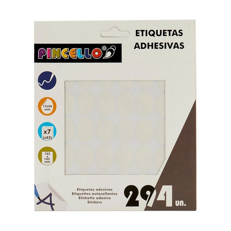 Étiquettes adhésives Pincello Blanc 17 x 4 x 19 cm 17 x 24 mm Oblongue (12 Unités)