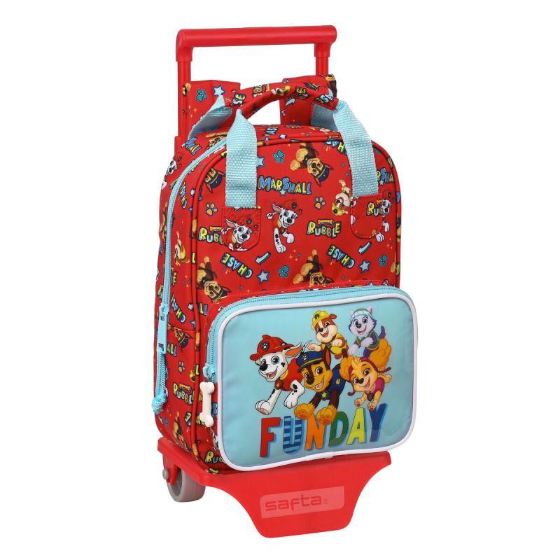 Mochila Escolar con Ruedas The Paw Patrol Funday Rojo Azul claro (20 x 28 x 8 cm)