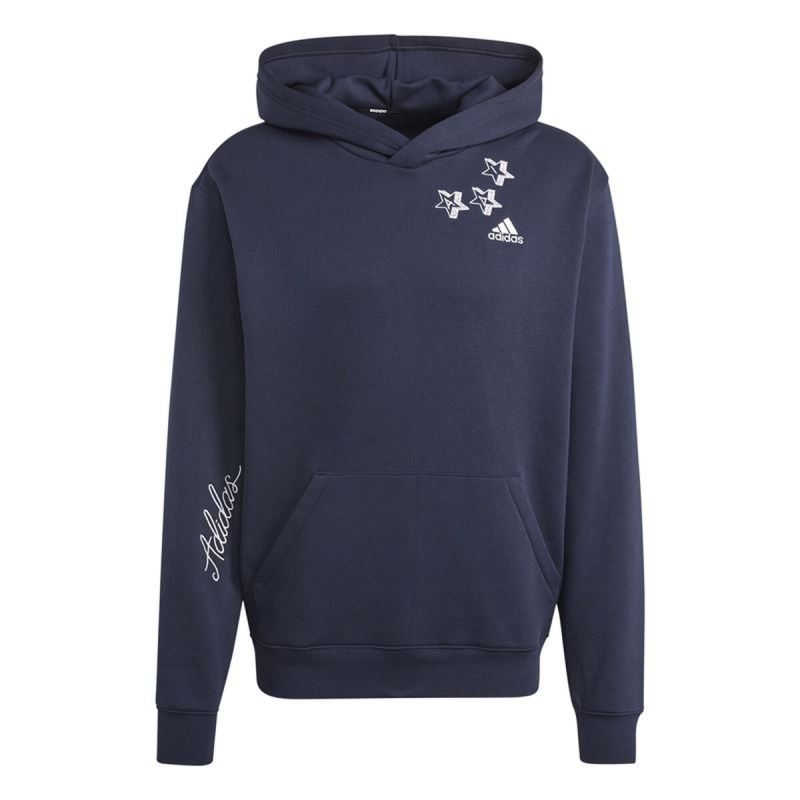 Sweat à capuche homme Adidas Bl Fl Hd Q3 Fl Blue marine