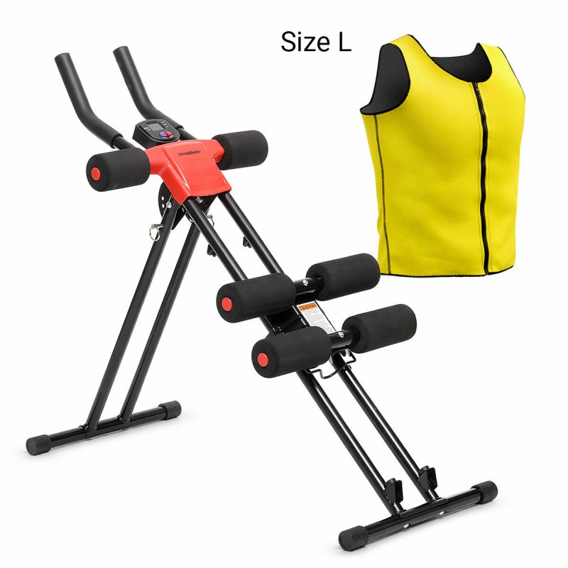 Pack Machine Abdominaux Pliable avec Guide d’Exercices et Gilet Sauna Sport Homme L InnovaGoods