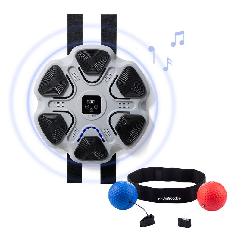 Pack Balles d’Entraînement Réflexes et Machine de Boxe Musicale Rechargeable InnovaGoods