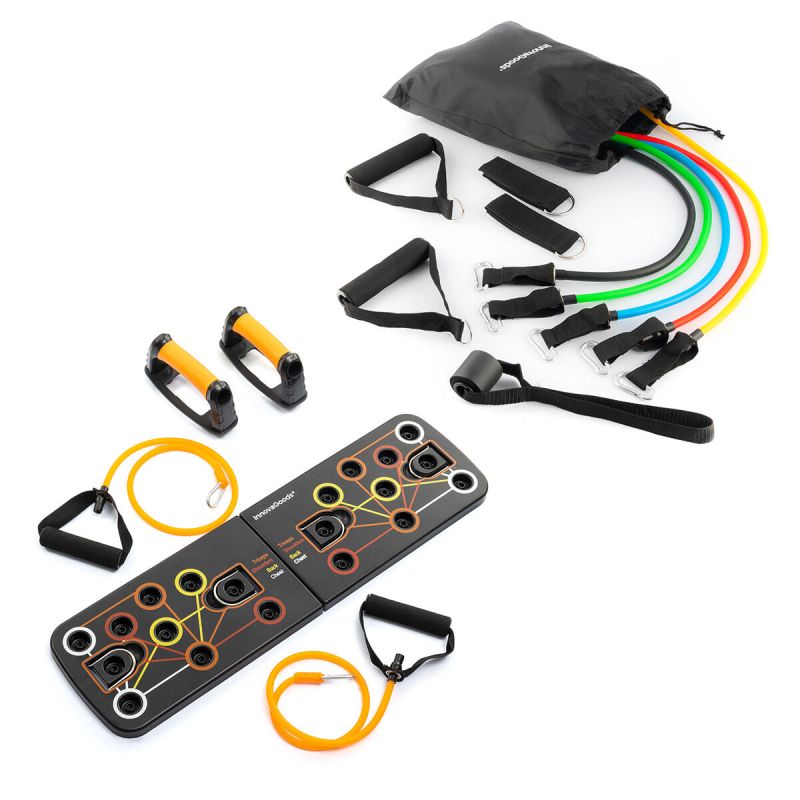 Pack Planche de Pompes Push-Up et Set de Bandes de Résistance avec Accessoires et Guide d´Entraînement InnovaGoods
