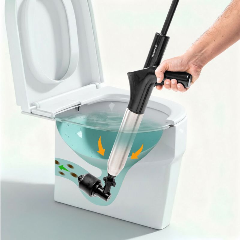 Déboucheur à air comprimé haute pression avec accessoires et manomètre 5 en 1 Jetpro InnovaGoods