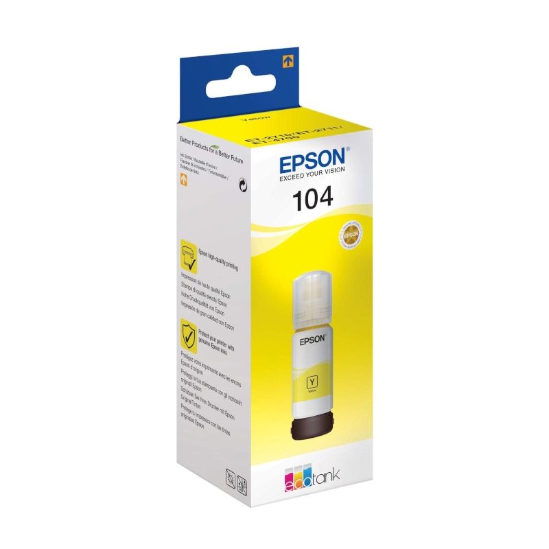 Cartouche d'encre Epson Botella Tinta Ecotank 104 jaune