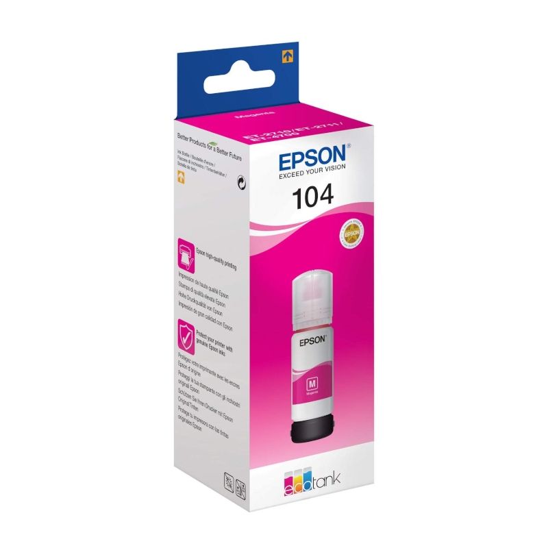 Cartouche d'encre Epson Botella Tinta Ecotank 104 Magenta
