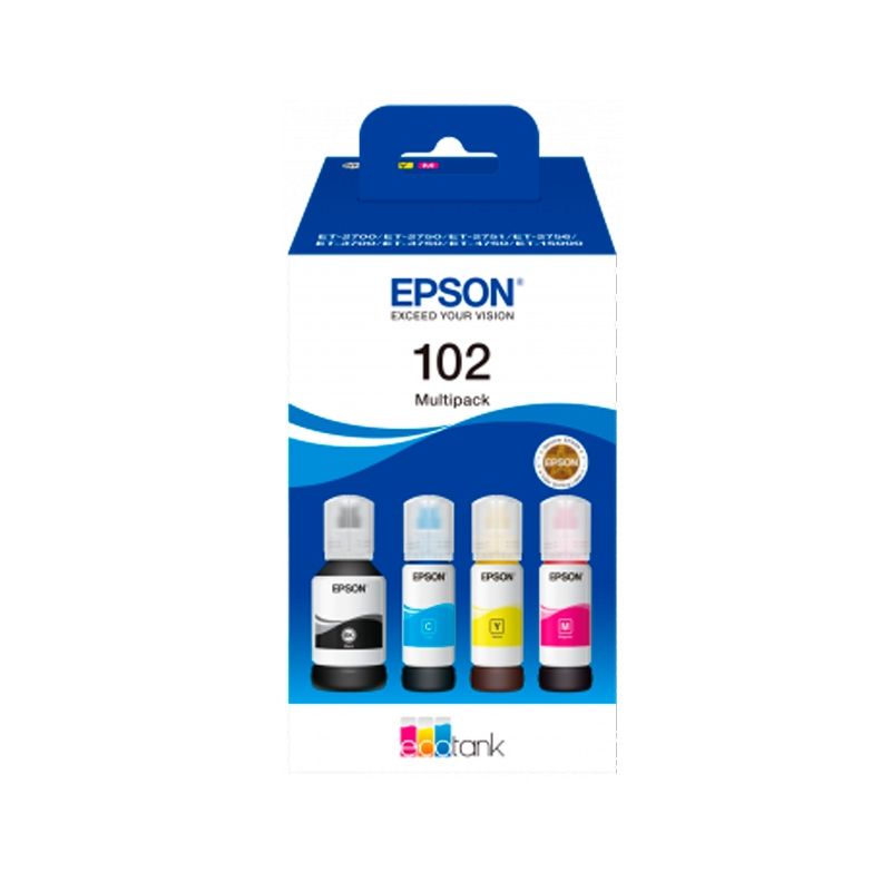 Cartouche d'encre Epson Botellas Multipack Ecotank 102 4 Colores