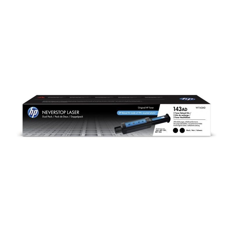 Cartutx de tòner HP 143AD negre Kit de recarga 2 uds