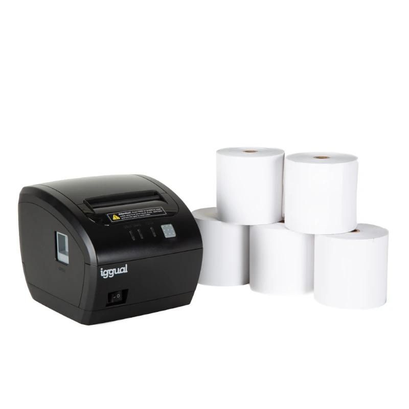Impressora iggual Kit impresora térmica tickets TP7001 + 5 rollos 80