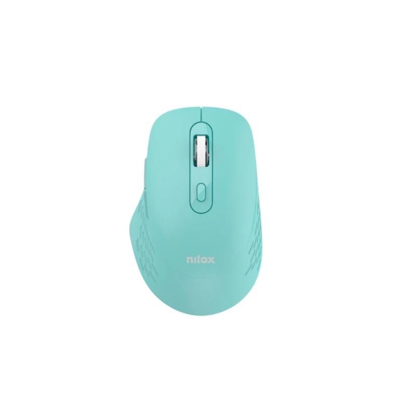 Ratón NILOX Dual Wireless 1600dpi silen. Cyan