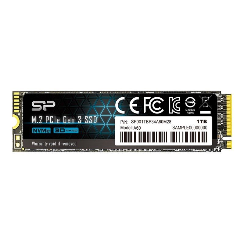 Disque SSD Silicon Power SP P34A60 1TB SSD M.2 PCIe Gen3x4 Nvme