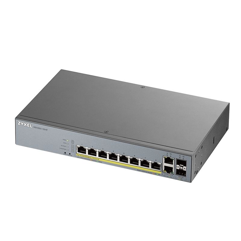 Commutateur réseau ZyXEL GS1350-12HP Switch 10xGB PoE 2xSFP 130W