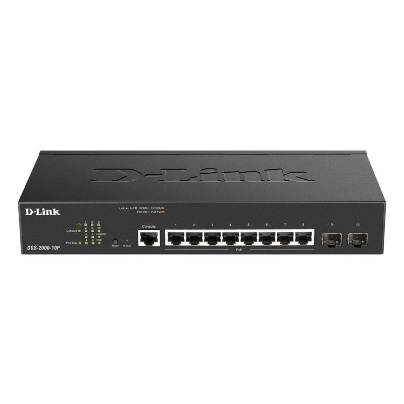 Commutateur réseau D-Link DGS-2000-10P Switch L2 8xGB PoE 2xSFP
