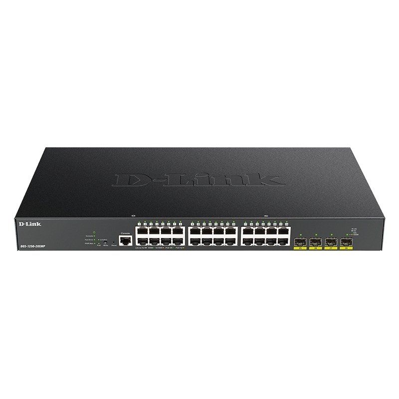 Commutateur réseau D-Link DGS-1250-28XMP/E Switch 24xGb PoE 4x10Gb