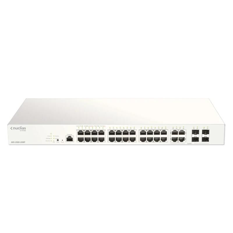 Commutador de xarxa D-Link DBS-2000-28MP/E 28xGb PoE+ Switch 370W 1Y