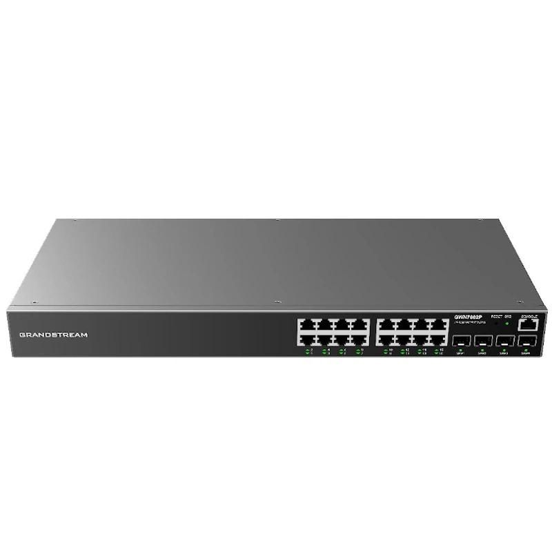 Commutador de xarxa Grandstream GWN7802P Switch 16xGbE PoE 4xSFP 240W