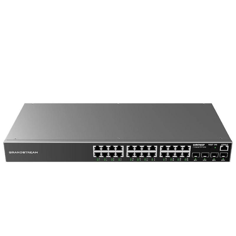 Commutador de xarxa Grandstream GWN7803P Switch 24xGbE PoE 4xSFP 360W