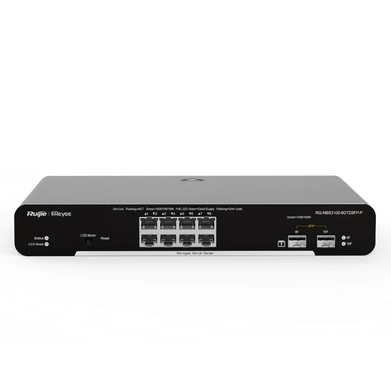 Commutateur réseau Ruijie Networks Reyee Switch L2 8xGb PoE+ 2xSFP Slots Rack