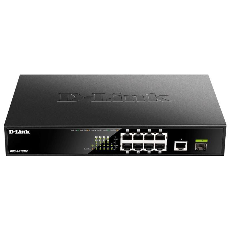 Commutateur réseau D-Link DGS-1010MP/E Switch 8xG PoE 1xG Up 1xG SFP