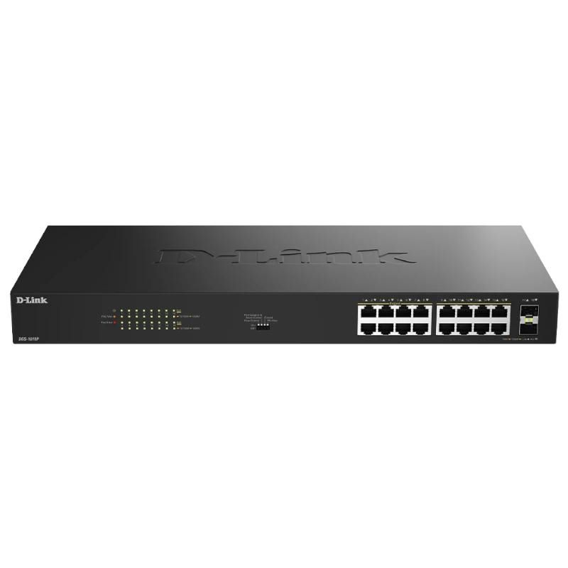 Commutateur réseau D-Link DGS-1018P/E Switch 16xGbE PoE+ 2xSFP