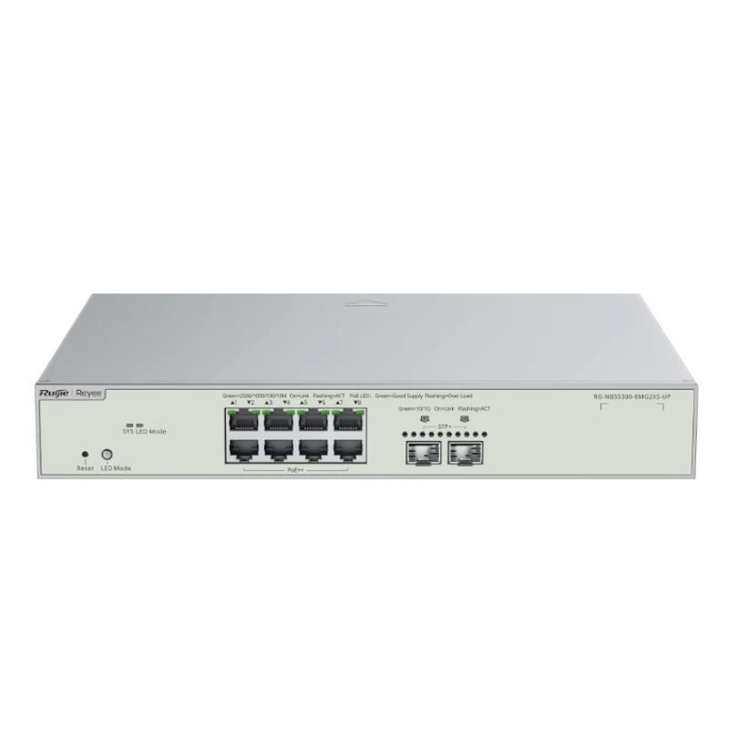 Commutateur réseau Ruijie Networks Reyee NBS5300-8MG2XS-UP L3 8xxmG HiPoE 2xSFP+ 370W