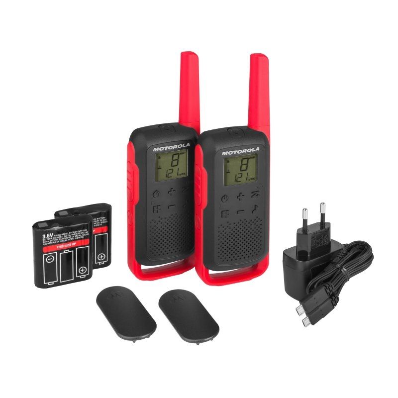 Talkie-walkie MOTOROLA T62 Walkie Talkie 8Km 16CH rouge Duo