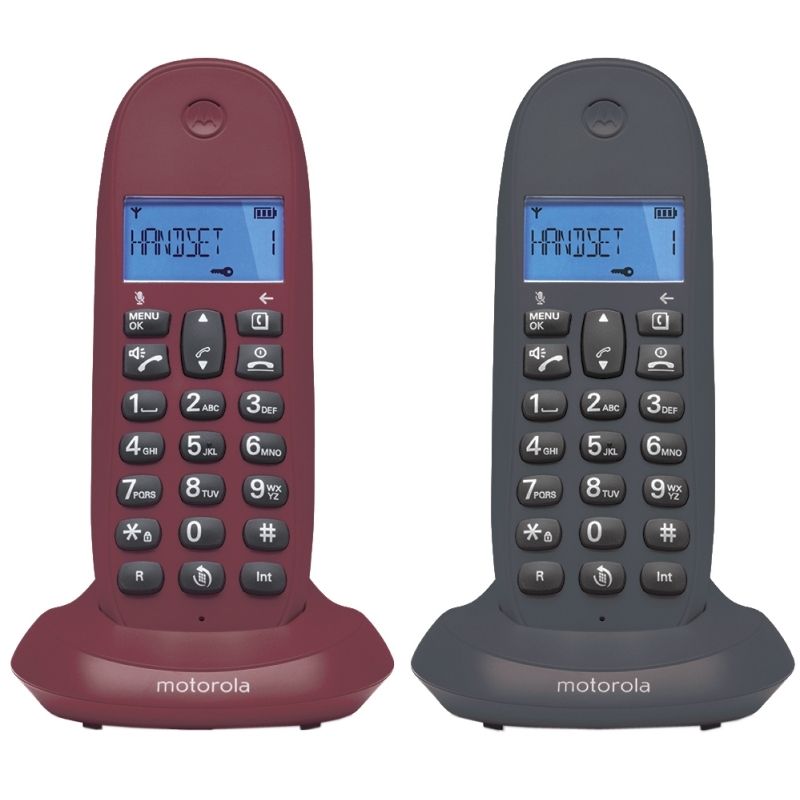 Teléfono inalámbrico MOTOROLA C1002 LB+ Telefono DECT DUO Gris-Granate