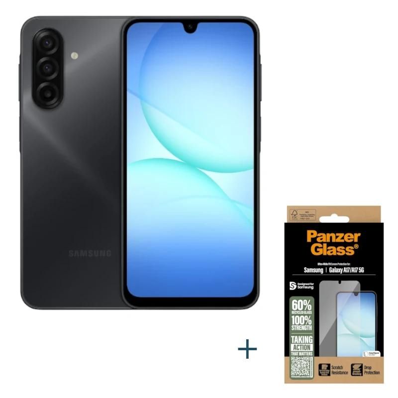 Téléphone mobile Samsung Galaxy A17 5G 128GB 4GB noir+Prot Panzer