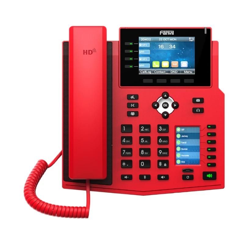 Téléphone IP FANVIL X5U rouge 16 líneas SIP 1 pantalla lateral